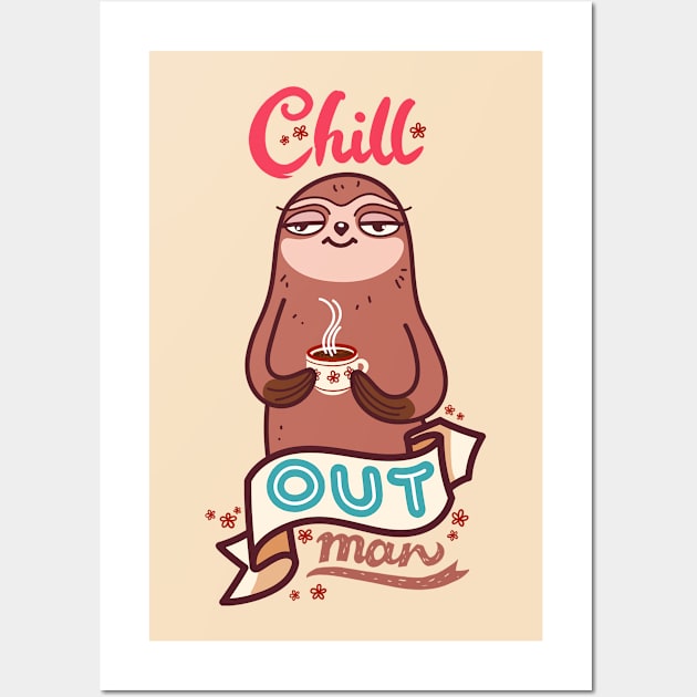 Chill Sloth Wall Art by Lab7115